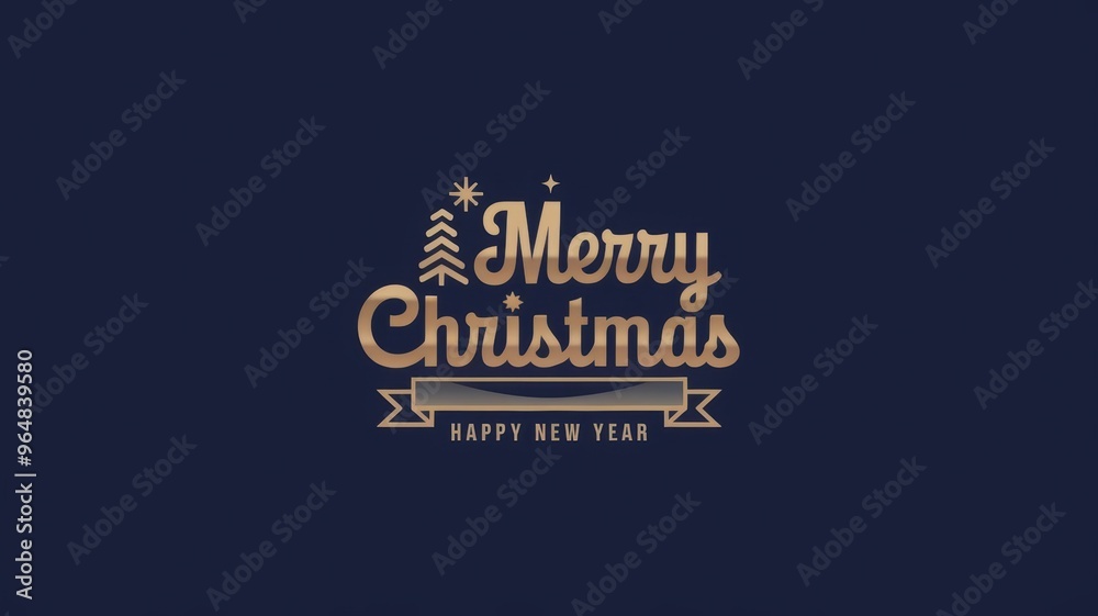 Merry christmas card banner with christmas tree golden line art illustration
Merry christmas card banner with christmas tree golden line art illustration