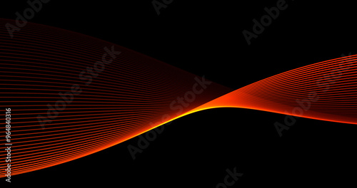 Colored lines, abstract background, wave, gradient, beautiful effect, style background, red wave, 3d pattern, energy.
