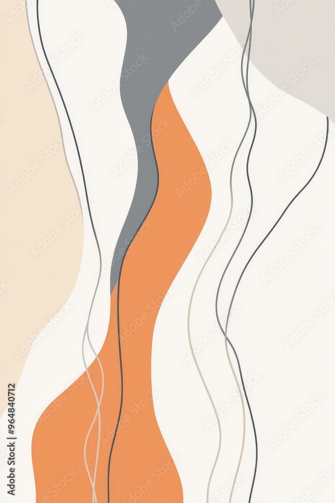 Illustration of a soft pastel design with a line art style Illustration of a soft pastel design with a line art style