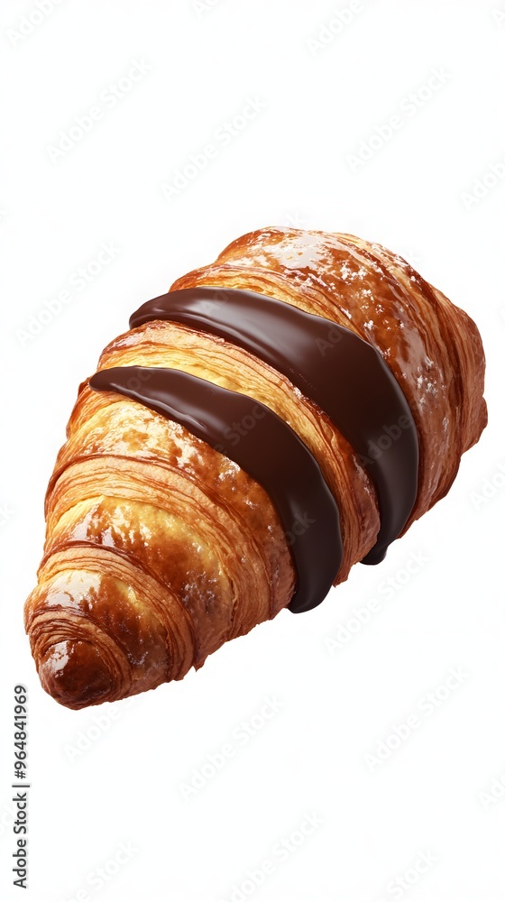 Light, delicious chocolate croissants showcased on a chic serving trance Light, delicious chocolate croissants showcased on a chic serving trance