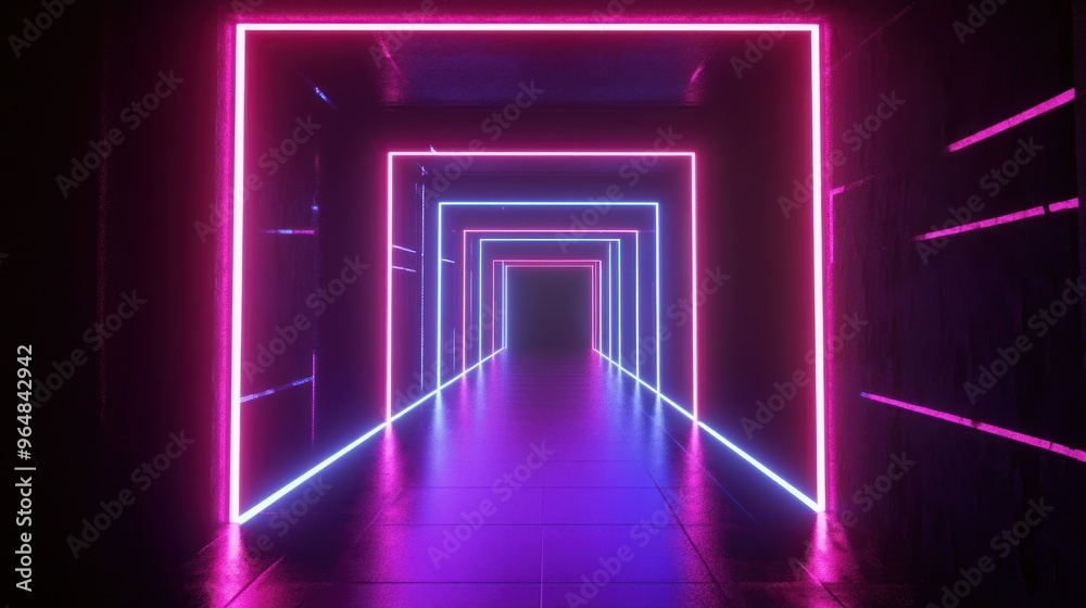 Neon Lights Corridor Neon Lights Corridor