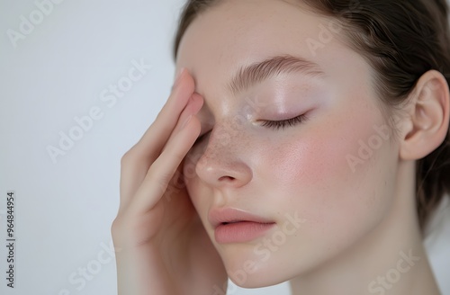 A woman doing skincare