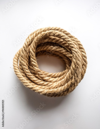 Hemp rope isolated on white background