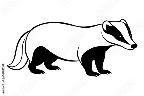 Badger silhouette vector illustration