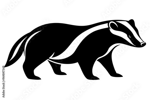 Badger silhouette vector illustration