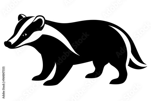 Badger silhouette vector illustration