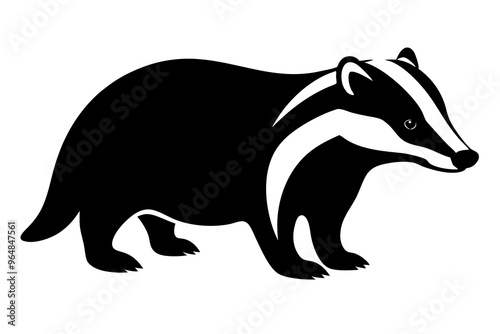 Badger silhouette vector illustration