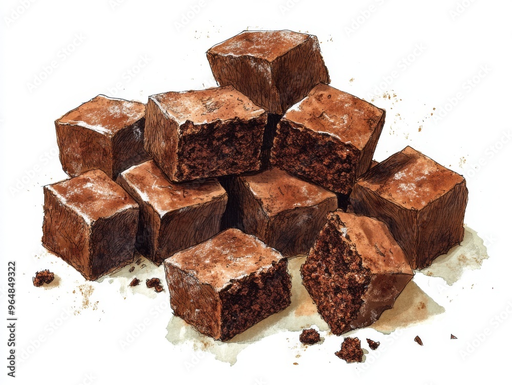 Illustration of brownies displaying their timeless charm Illustration of brownies displaying their timeless charm