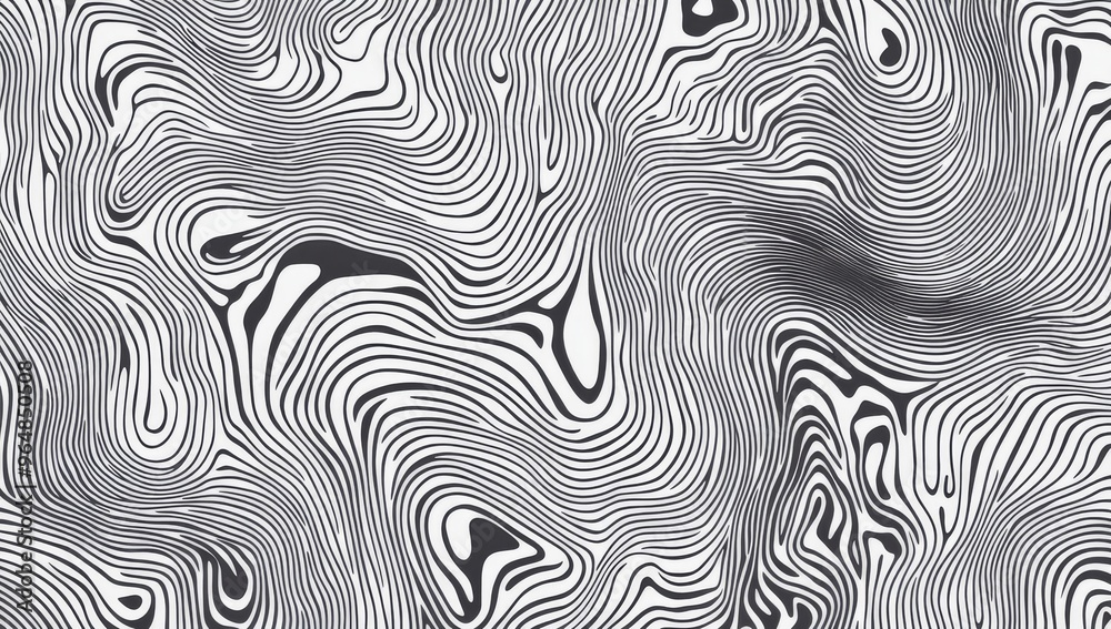 Abstract line art background in black and white