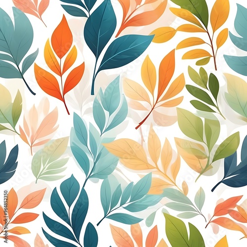 Abstract pattern soft sunlight tree leaves casting gentle on a white background, set of Tropical leaves collection on white background, leaves pattern