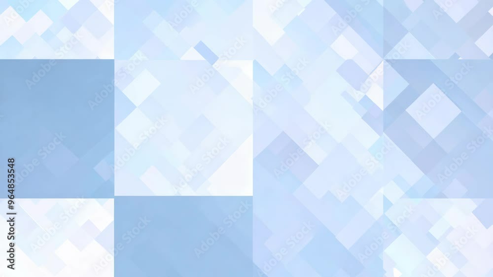 Abstract blue and white low poly geometric background video footage for presentation, banner, screen saver, wallpaper. Light triangle mosaic motion picture animated clip.