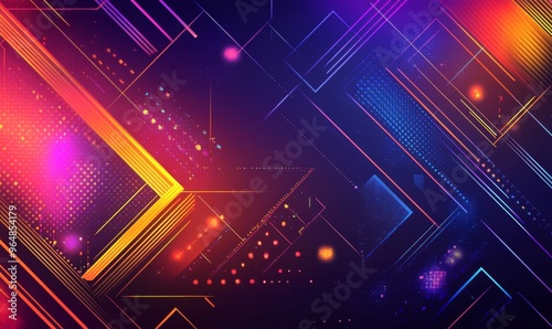 An illustration featuring a techno arrow background that is ideal for template design