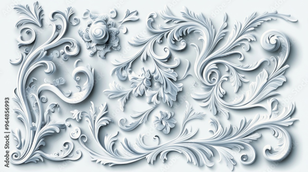 The illustration features decorative filigree and calligraphy accents along with vintage Baroque elements The illustration features decorative filigree and calligraphy accents along with vintage Baroque elements