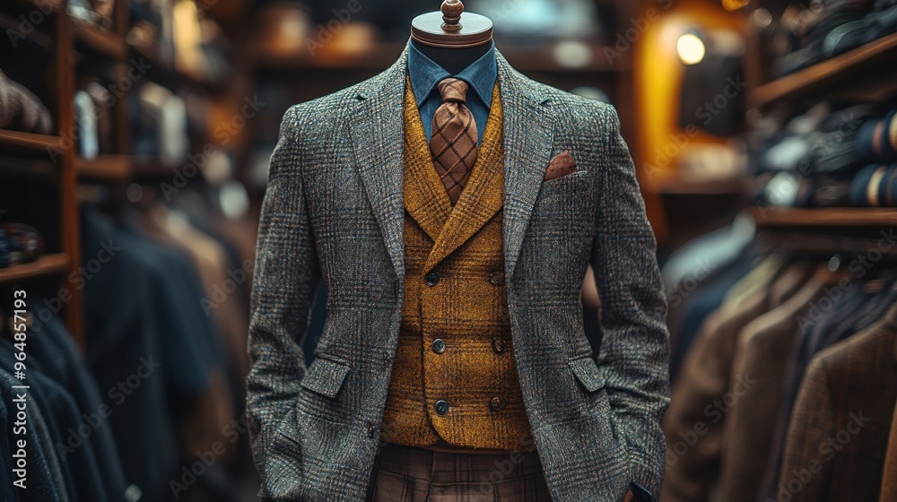 Fototapeta premium Classic Suit: A Stylish Gentleman
