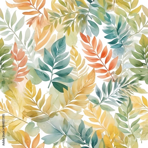 Abstract pattern soft sunlight tree leaves casting gentle on a white background, set of Tropical leaves collection on white background, leaves pattern