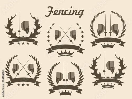 Fencing logo. Isolated Fencing on white background
