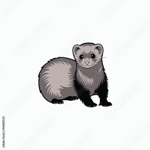 Ferret Silhouette Vector Bundle Animals Illustration Template