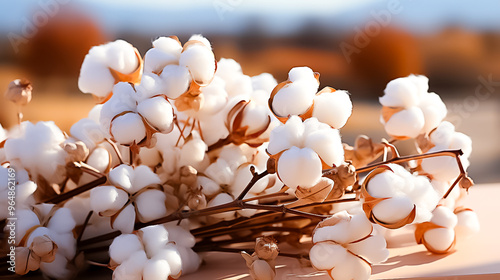 A bunch of white cotton is on a basket with a few other flowers, flowers in spring, flowers in the snow, flowers in the garden