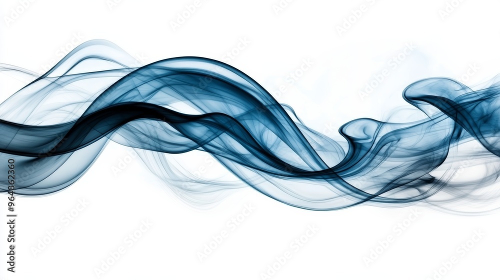 Abstract blue smoke waves on white background Abstract blue smoke waves on white background