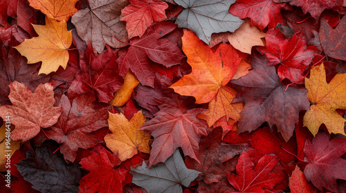 Maple leaves shimmer in all shades of red and orange, creating a magnificent autumn carpet underfoot