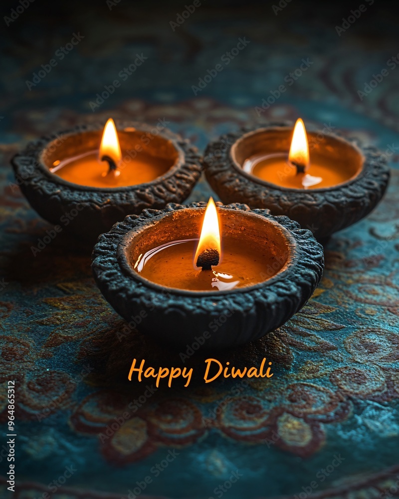 Happy Diwali text poster