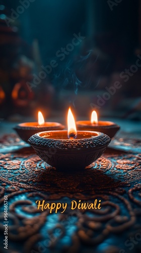 Happy Diwali text poster