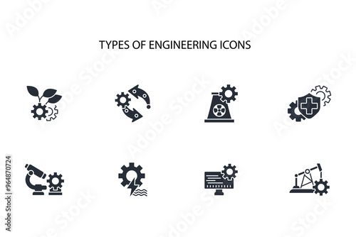 Engineering icon set.vector.Editable stroke.linear style sign for use web design,logo.Symbol illustration.