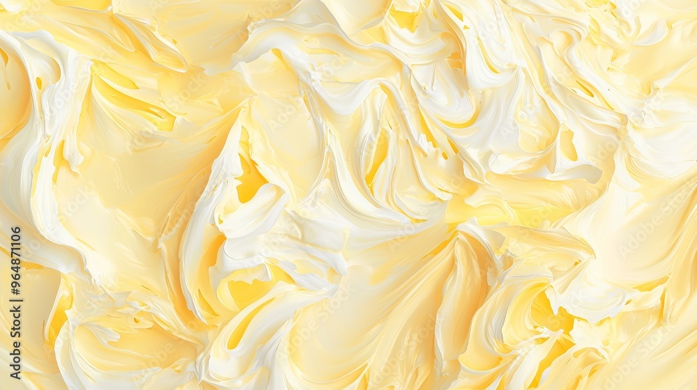 Smooth, creamy yellow texture forming swirls and abstract shapes is perfect for backgrounds or adding a touch of elegance Smooth, creamy yellow texture forming swirls and abstract shapes is perfect for backgrounds or adding a touch of elegance