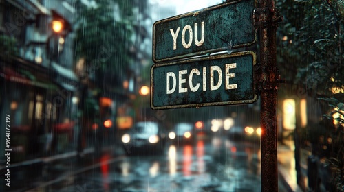 Street Signpost Symbolizing Decision Making