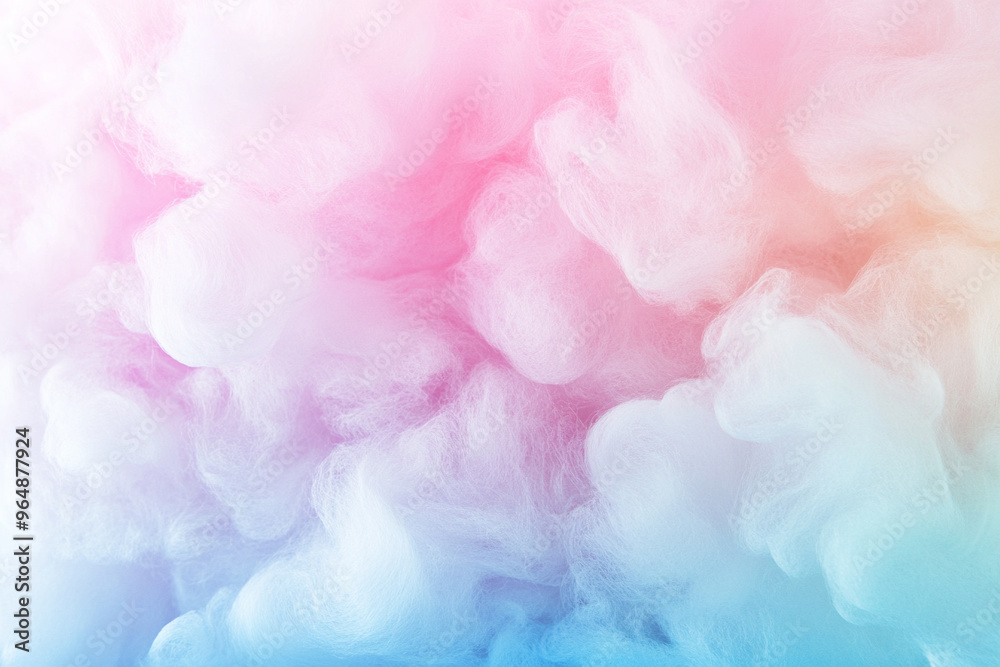 Fototapeta premium Colorful Cotton Candy in Soft Pastel Color Background