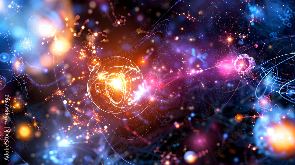 Subatomic particle chamber and quarks and leptons performing computations and force fields vibrating with information 