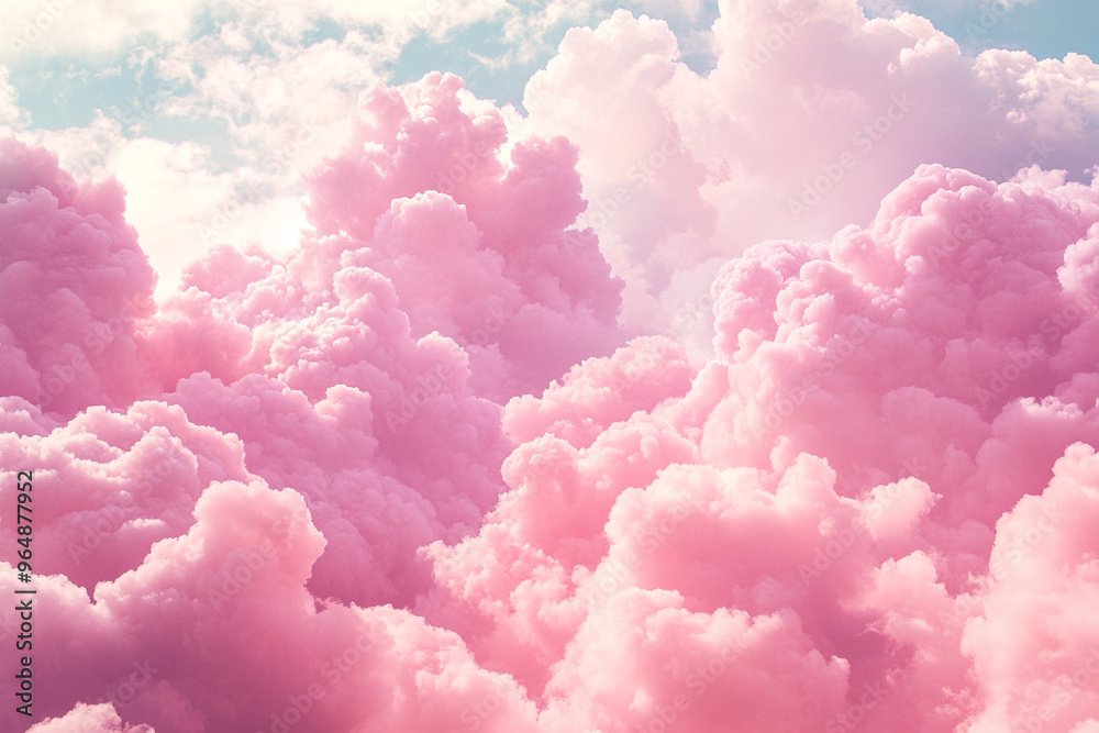Pink Clouds in the Sky, Fluffy Cotton Candy Dream in a Soft, Fantasy Background Pink Clouds in the Sky, Fluffy Cotton Candy Dream in a Soft, Fantasy Background