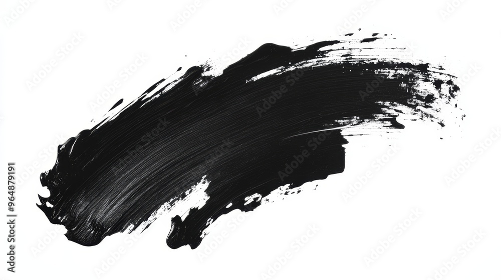 Black brush paint ink stroke over frame. Ink stroke background