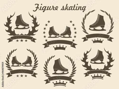 Figure skating logo. Isolated Figure skating on white background