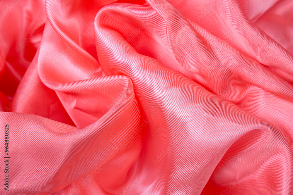 Obraz premium Smooth pink cloth texture as a background. Love and romantic wedding concept