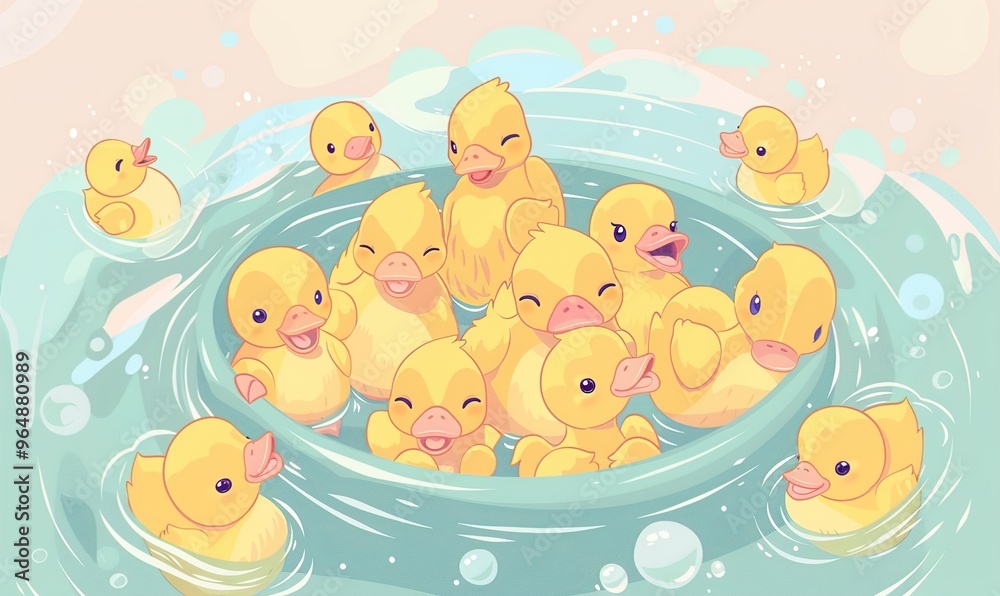 Realistic cartoon avatar of cute yellow duck animal on simple minimalist background Generate AI Realistic cartoon avatar of cute yellow duck animal on simple minimalist background Generate AI