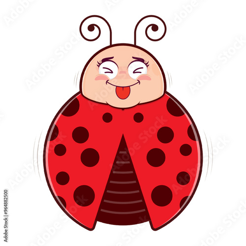 ladybug playful face cartoon cute