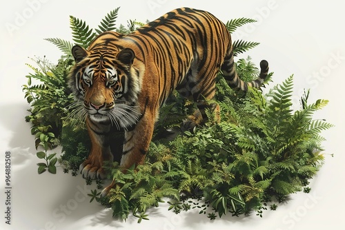 Bengal Tiger in Lush Jungle photo