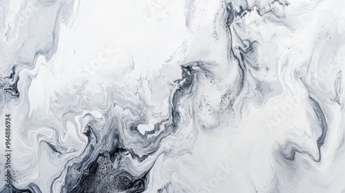 White fluid art marbling paint texture. White marbling background