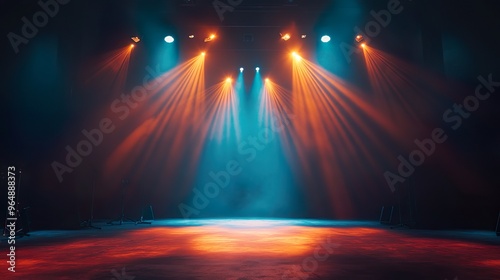 Moody scene with a lone spotlight and deserted auditorium wallpaper