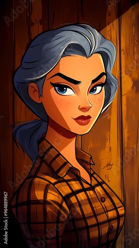 background image of a cowboy woman, western illustration style, western.  