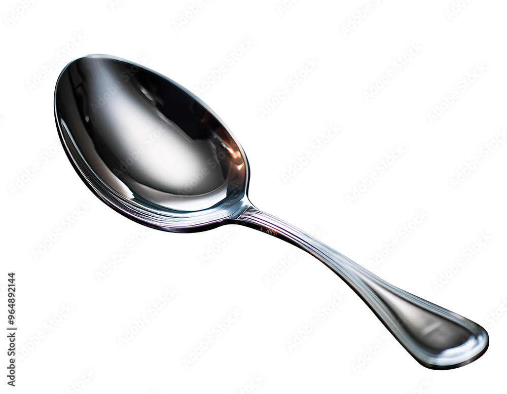 Close-Up Illustration of a Polished Silver Spoon with Elegant Design Close-Up Illustration of a Polished Silver Spoon with Elegant Design