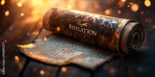 Glowing Ancient Scroll of Revelation with Divine Light