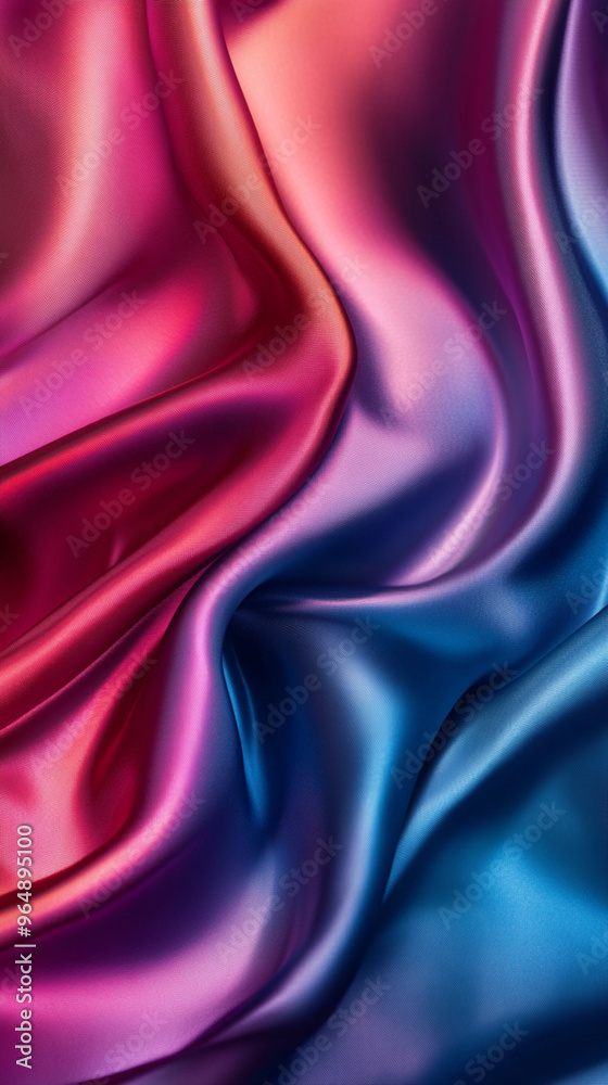 Vibrant Flowing Silk Fabric with Luxurious Satin Texture and Soft Backlighting background