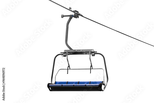 Ski lift chair isolated on white background