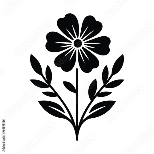 Minimalist Flower Silhouette Design for Creative Use