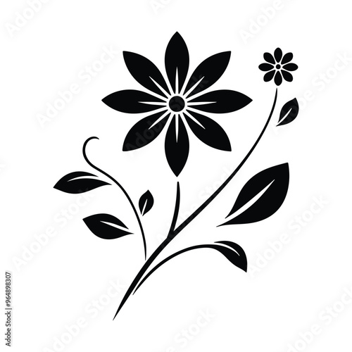 Minimalist Flower Silhouette Design for Creative Use photo