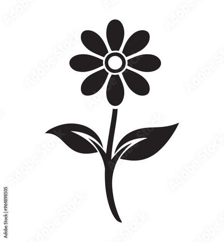 Minimalist Flower Silhouette Design for Creative Use