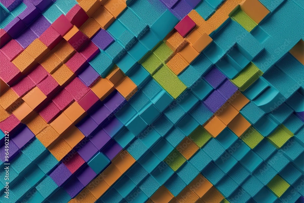 Fototapeta premium Dynamic Three-Dimensional Texture Pattern with Vibrant Color Design