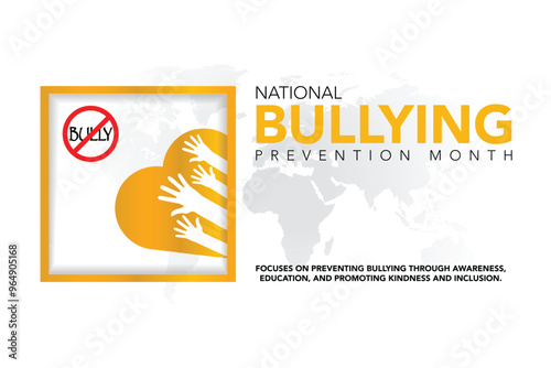National bullying prevention month is observed every year in october. October is national bully awareness month. Vector template for banner, greeting card, poster with background. Vector illustration.